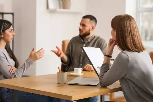 Image of couple access free mediation using family mediation voucher scheme Totton