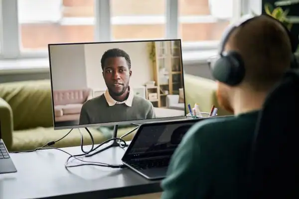 Man attending online mediation Totton MIAMS session